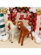 Воздушный шар фольгированный 3D 35" «Лошадка», кремовый, сатин - Фото 4