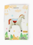 Воздушный шар фольгированный 3D 35" «Лошадка», кремовый, сатин - Фото 5