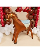 Воздушный шар фольгированный 3D 35" «Лошадка», коричневый, сатин - Фото 2