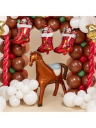 Воздушный шар фольгированный 3D 35" «Лошадка», коричневый, сатин - Фото 3