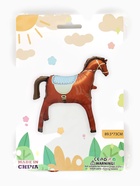 Воздушный шар фольгированный 3D 35" «Лошадка», коричневый, сатин - Фото 4