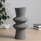 УЦЕНКА Ваза керамика настольная «Курт» d=8 см, 24×11 см, серый 10957292