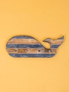 УЦЕНКА Вешалка «Кит» с 4 крючками, дерево 44×2×18 см, цв. синий - Фото 2