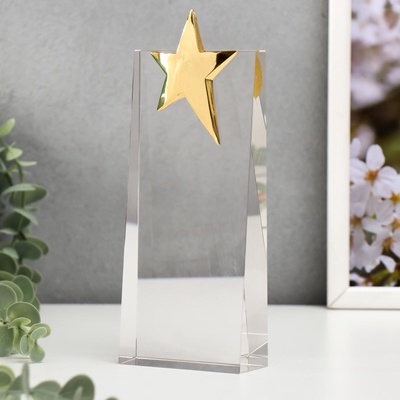 УЦЕНКА Сувенир стекло «Стела наградная - Звезда» 22.5×8×3.2 см