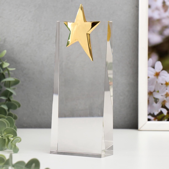 УЦЕНКА Сувенир стекло «Стела наградная - Звезда» 22.5×8×3.2 см - Фото 1