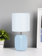 УЦЕНКА Настольная лампа «Арон» Е14 40 Вт голубой 13×13×25 см RISALUX - Фото 1