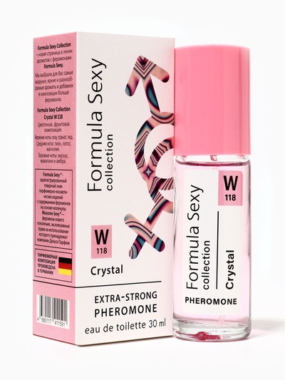 Туалетная вода женская с феромонами Formula Sexy collection Crystal W118, 30 мл