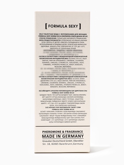 Туалетная вода женская с феромонами Formula Sexy collection Donna W114, 30 мл