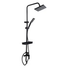 УЦЕНКА Душевая система ZEIN Z3861, смеситель, тропическая и ручная лейка, полка, латунь, черная 99 - Фото 1