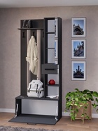 УЦЕНКА Прихожая с зеркалом Ника, 910×354×2035 серый графит - Фото 2