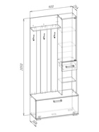 УЦЕНКА Прихожая с зеркалом Ника, 910×354×2035 серый графит - Фото 4