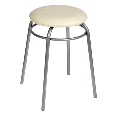 УЦЕНКА Табурет «Кольцо» Серебристый металлик/молочный