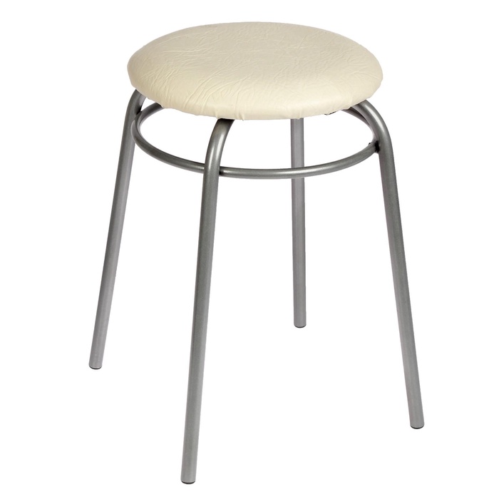 УЦЕНКА Табурет «Кольцо» Серебристый металлик/молочный - Фото 1