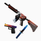 УЦЕНКА Набор сувенирное оружие «Некромантика», автомат М4А4, пистолет, нож-штык, 3 шт. 10957956