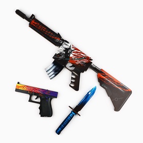 УЦЕНКА Набор сувенирное оружие «Некромантика», автомат М4А4, пистолет, нож-штык, 3 шт. 10957956