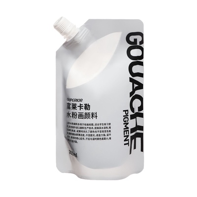 УЦЕНКА Гуашь художественная 300 мл БЕЛАЯ, в дой-паке с крышкой WSG300-48