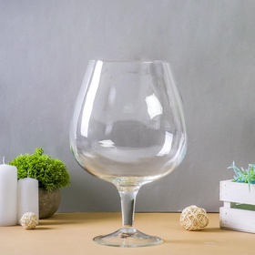 {{photo.Alt || photo.Description || 'УЦЕНКА Ваза &quot;Натали-2&quot; бренди на средней ножке 31×20 см, d=13 см 5 л 1628 прозрачная'}}