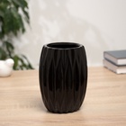 УЦЕНКА Ваза керамика настольная «Тьяго» грани, d=7 см, 14×9.5 см, чёрный 10957986