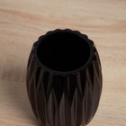 УЦЕНКА Ваза керамика настольная «Тьяго» грани, d=7 см, 14×9.5 см, чёрный 10957986