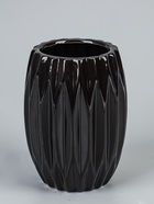 УЦЕНКА Ваза керамика настольная «Тьяго» грани, d=7 см, 14×9.5 см, чёрный 10957986