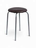 УЦЕНКА Табурет «Эконом» Серебристый металлик/коричневый - фото 14979314