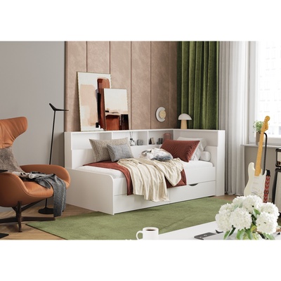 УЦЕНКА Кровать с ящиками Юта 1800, 1982×900×1000, Белый