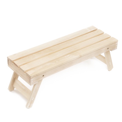 УЦЕНКА Лавка деревянная складная из липы, 120×44×43 см, для бани и дачи, нагрузка до 200 кг 9909