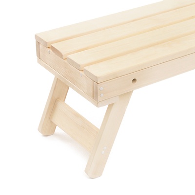УЦЕНКА Лавка деревянная складная из липы, 120×44×43 см, для бани и дачи, нагрузка до 200 кг 9909