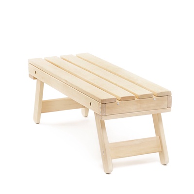 УЦЕНКА Лавка деревянная складная из липы, 120×44×43 см, для бани и дачи, нагрузка до 200 кг 9909