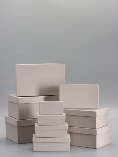 Набор подарочных коробок 10 в 1, серый, 30×19×12 - 12×6.5×4 см