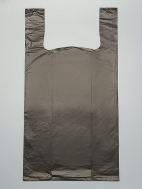 Пакет - майка ПНД, чёрная, 30+16×55/13 мкм (100 шт)