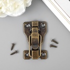 Замок для шкатулок. сундуков, металл под бронзу, с крепежом, набор 3 шт., 5.8×4×1 см - фото 60873101