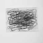 Карабин проволочный для крепежа, набор 50 шт. 30×10 мм, металл под серебро - фото 60873116