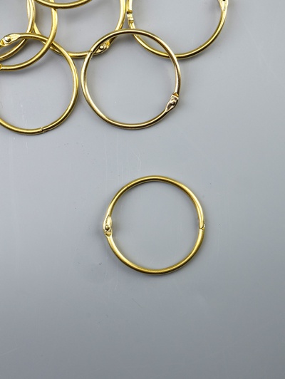 Кольца для фотоальбомов, блокнотов «Золото», набор 10 шт., внутренний d=4.5 см, внешний d=5 см