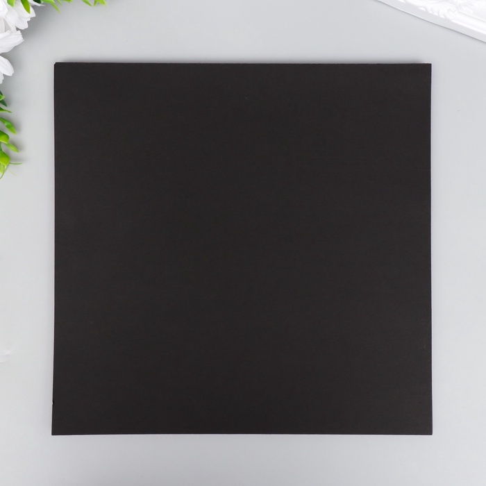 Лист для фотоальбома чёрный, плотность 250 г, набор 30 шт., 26×26 см - Фото 1