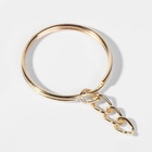 Основа для брелока: кольцо d=25 мм с цепочкой, набор 100 шт., металл под золото - фото 60873138