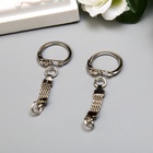 Основа для брелока: карабин с плоской цепочкой, металл под серебро, набор 15 шт., 5.8×2.2 см - Фото 2