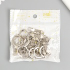 Основа для брелока: карабин с плоской цепочкой, металл под серебро, набор 15 шт., 5.8×2.2 см - Фото 3