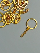 Основа для брелока: кольцо с плоским креплением, металл под золото, набор 12 шт., 3×6 см - Фото 1