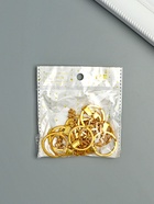 Основа для брелока: кольцо с плоским креплением, металл под золото, набор 12 шт., 3×6 см - фото 60873149