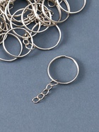 Основа для брелока: кольцо с цепочкой, металл под серебро, набор 50 шт., 2.4×2.4 см - Фото 1
