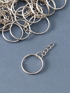 Основа для брелока: кольцо с цепочкой, металл под серебро, набор 50 шт., 2.4×2.4 см - фото 60873151