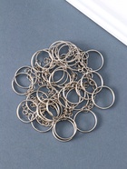 Основа для брелока: кольцо с цепочкой, металл под серебро, набор 50 шт., 2.4×2.4 см - фото 60873152