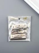 Петля для шкатулки, ключницы с прямыми углами, металл под серебро, набор 6 шт., 3.7×6.7 см - фото 63429197