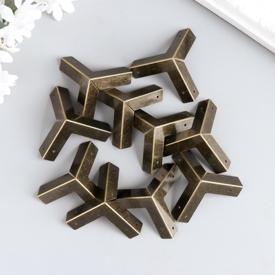Уголок (накладка) для шкатулки, ключницы, металл, набор 10 шт., 3×3×3 см
