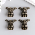 Уголок (ножка) для шкатулки, ключницы «Лапа», набор 4 шт., 4.3×3.4 см - фото 60873193