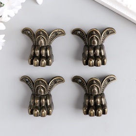 Уголок (ножка) для шкатулки, ключницы «Лапа», набор 4 шт., 4.3×3.4 см