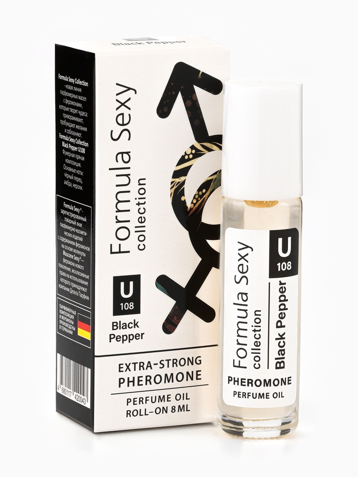 Парфюмерное масло женское с феромонами Formula Sexy Collection Black Pepper U108, 8 мл (по мотивам Black Pepper & Amber, Neroli (Zielinski & Rozen) - Фото 1