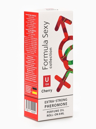 Парфюмерное масло женское с феромонами Formula Sexy Collection Cherry U104, 8 мл (по мотивам Lost Cherry (Tom Ford)
