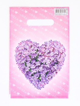 Пакет подарочный «Сердечко», полиэтиленовый с вырубной ручкой, 20?30 см, 30 мкм (комплект 100 шт)